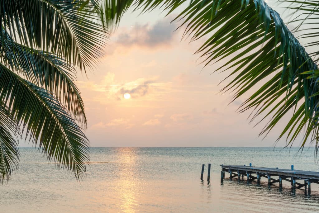 sunset over the ocean