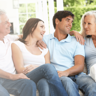 family visiting together